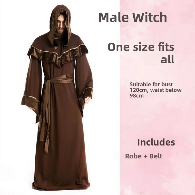 loween Death God Long Robe Wizard  Witch Role Play Costume Fairy T Princ Skirt Men's Women's loween Clothes