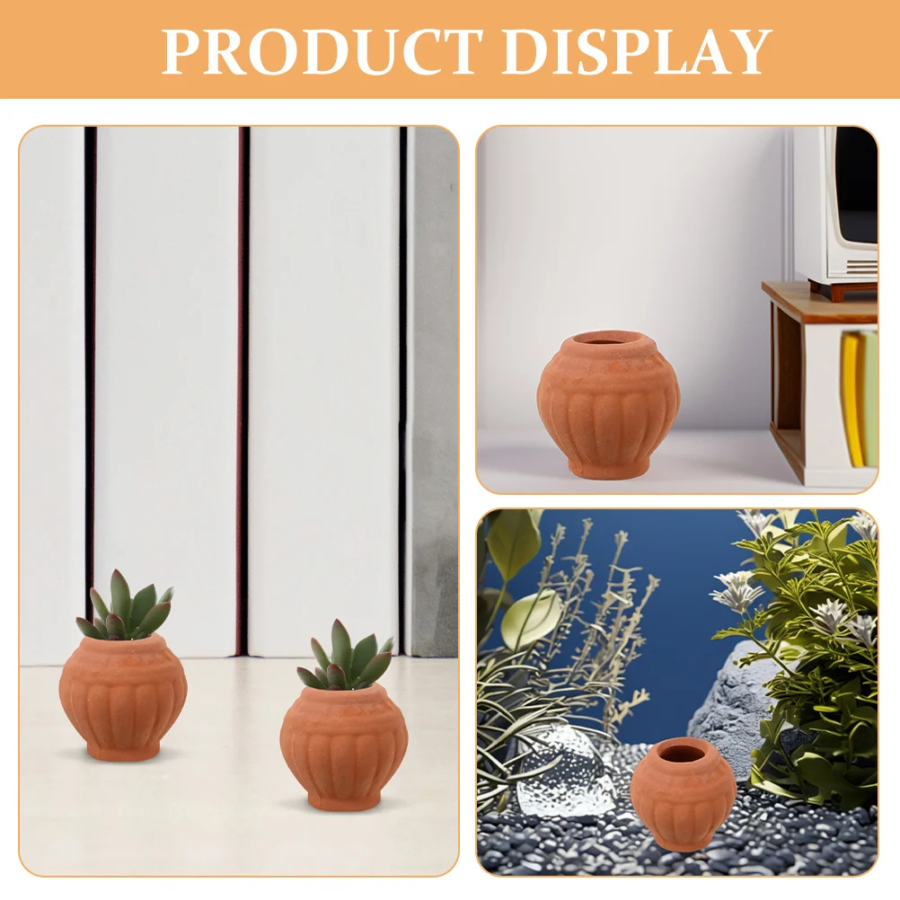 2 Pcs Petite Pot Mini Terracotta Basin Plants Clay Pots for Crafts Manual Red Flower