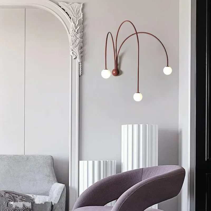 Italian LED Wall Light Living Room Bedside Table Restaurant Lamps for Room Light Iron Glass Wall Lamp Home Decorations Lustre