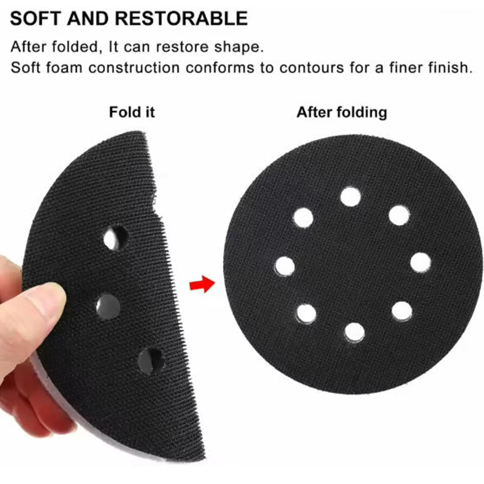 5/6Inch 3Pcs Soft Density Interface Pads Soft Sponge Interface Pads with Pad Hook for Sander Polishing and Sanding Metal Car