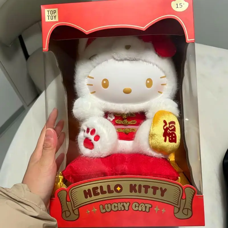 

Новая оригинальная плюшевая фигурка Sanrio Family Lucky Cat Hello Kitty, 30 см, кукла, украшение для стола, модные игрушки, подарок для девочки на Новый год