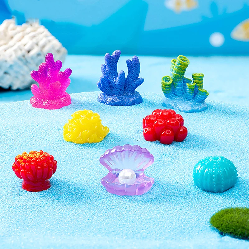 Colorful Resin Aquarium Mini Artificial Coral Shell Reef Landscape Decoration Fish Tank Underwater Ornament Aquarium Accessories