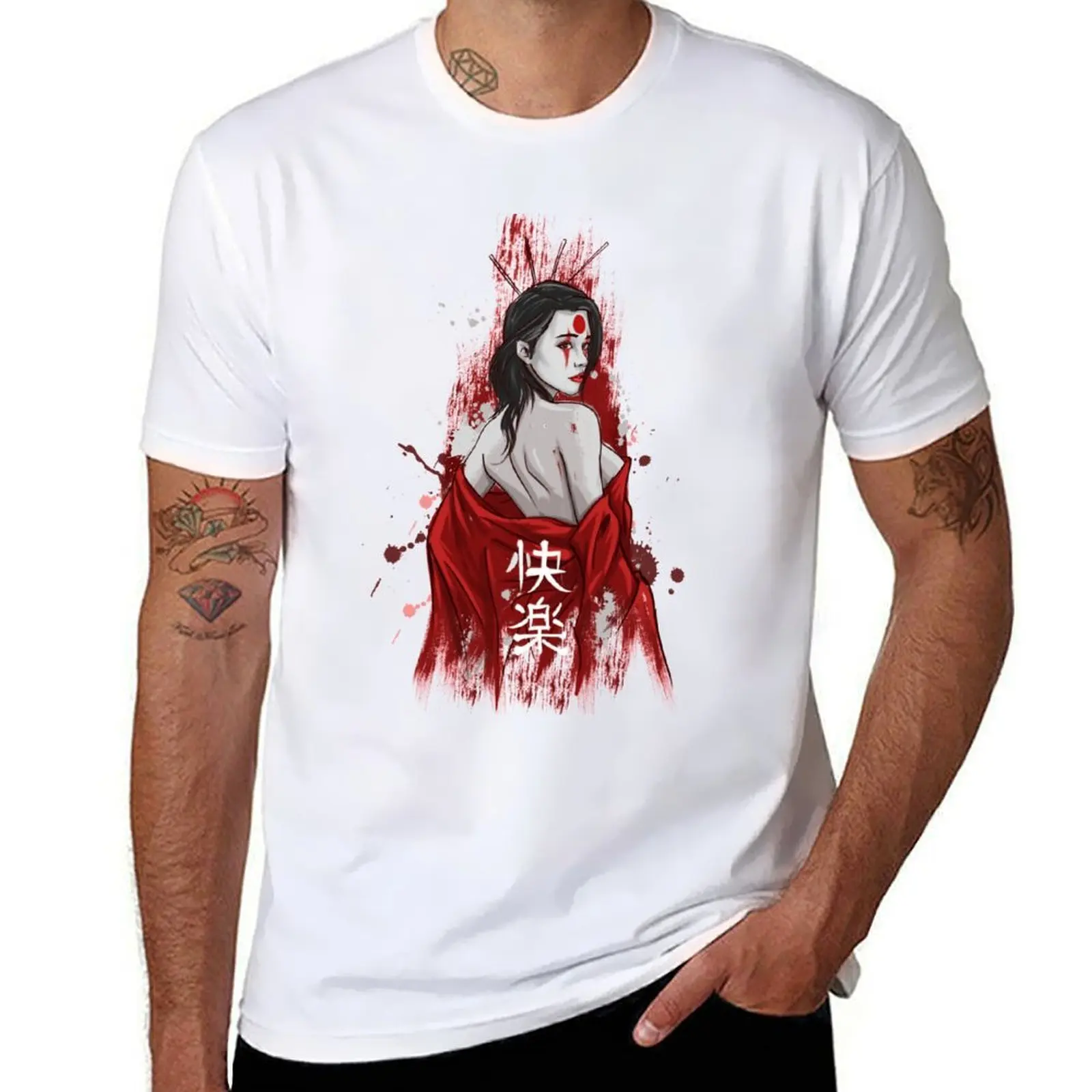 

Sexy Geisha Girl T-Shirt t shirts cotton 100% t shirt man designer T-Shirt