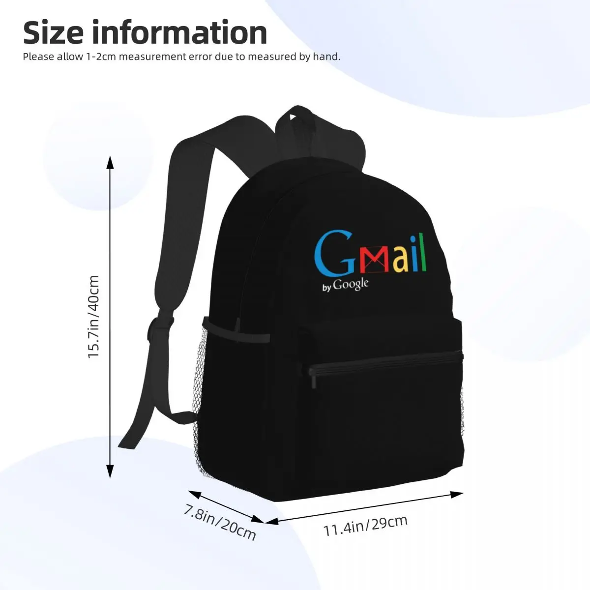 Gmail pelo google mochila casual, simples armazenamento saco, volta para a escola, material de escritório, papelaria bonito