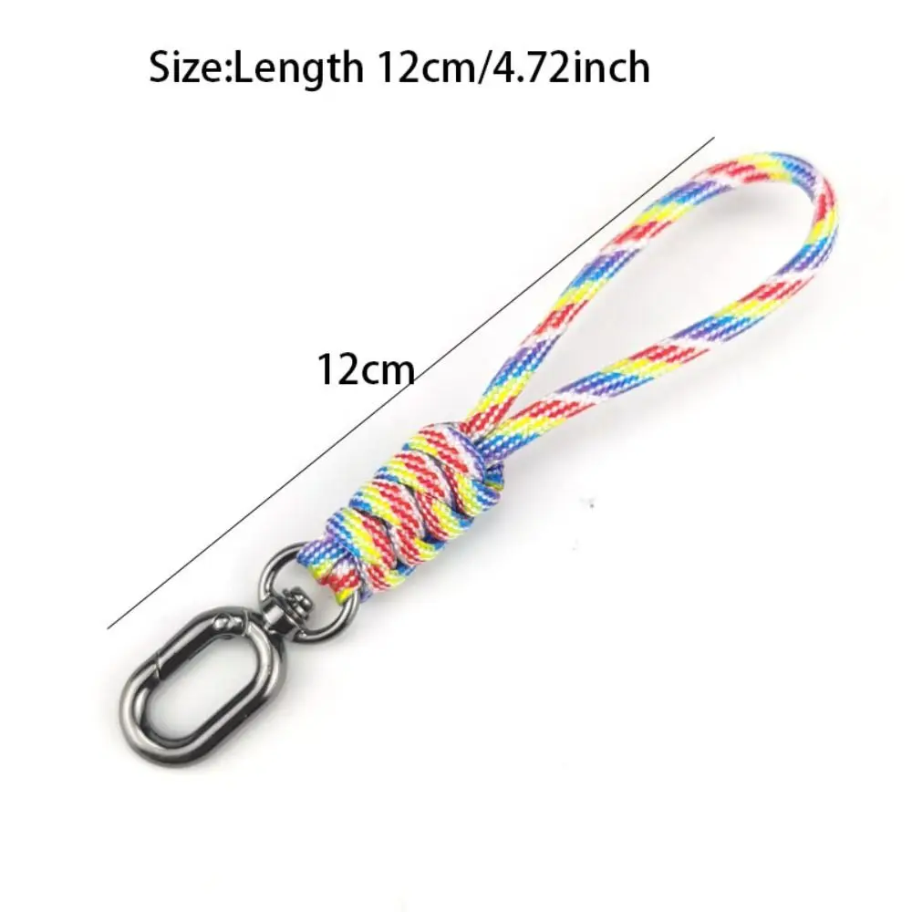 High Quality High Strength Paracord Keychain Lanyard 12cm 8 Styles Parachute Cord Keychain Neck Hanging Rope Outdoor Tool
