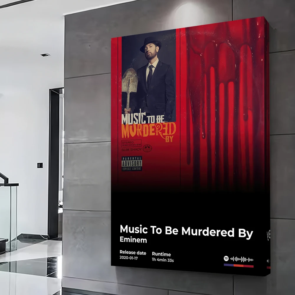 Eminem - Music To Be Murdered By Poster Customizable Printed Canvas Painting for Pictures Wall Art Decoration Home Bedroom Deco