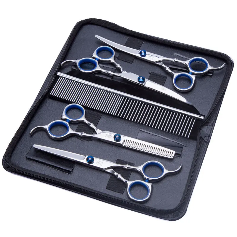 Grooming Dog Profesional 5pcs/Set Stainless Steel Pet Grooming Scissors Suit Hairdresser Scissors For Animal Barber Cutting Tool