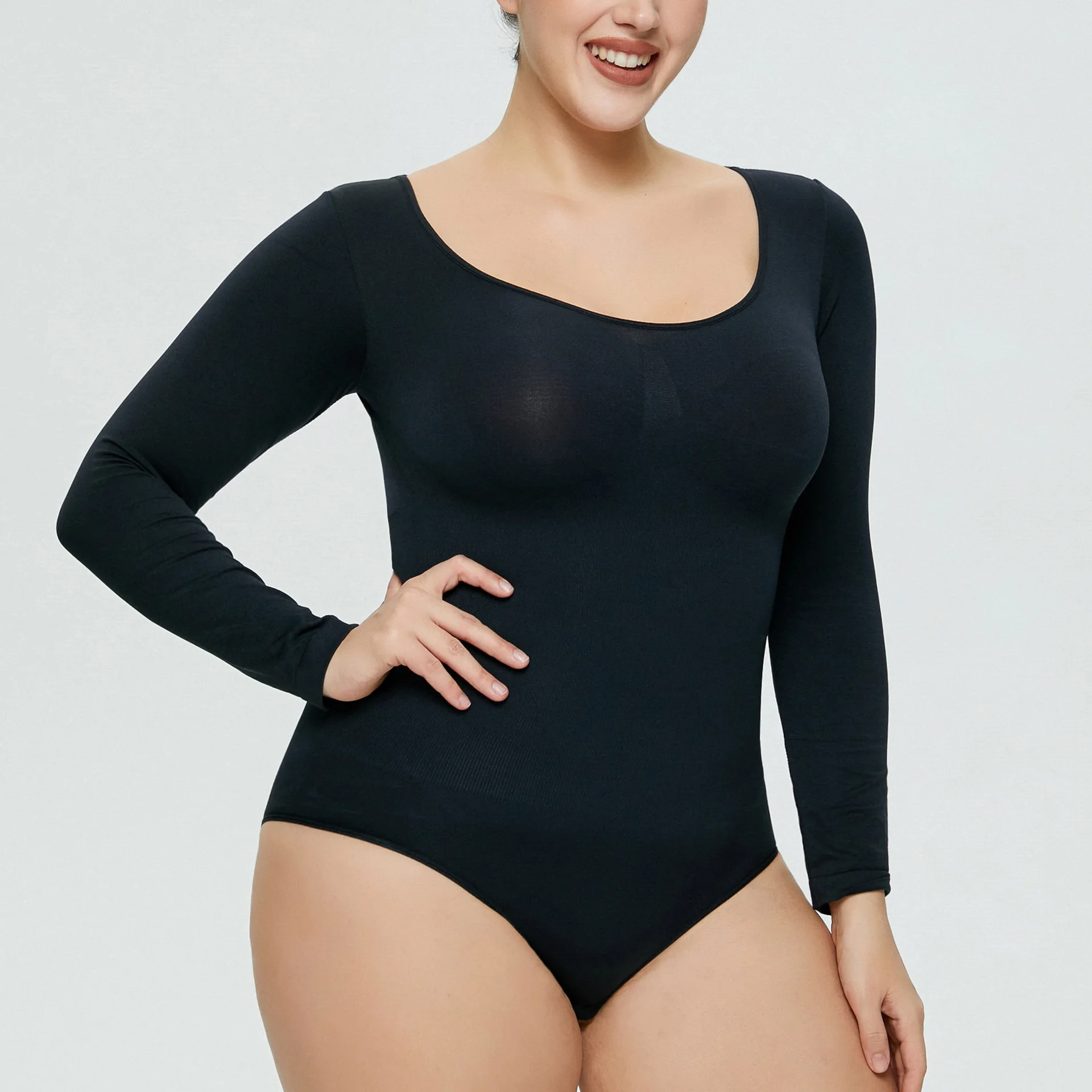 Tight long-sleeved corseted abdomen hip lifting bodysuit ballet leotards justocorps de gymnastique fille