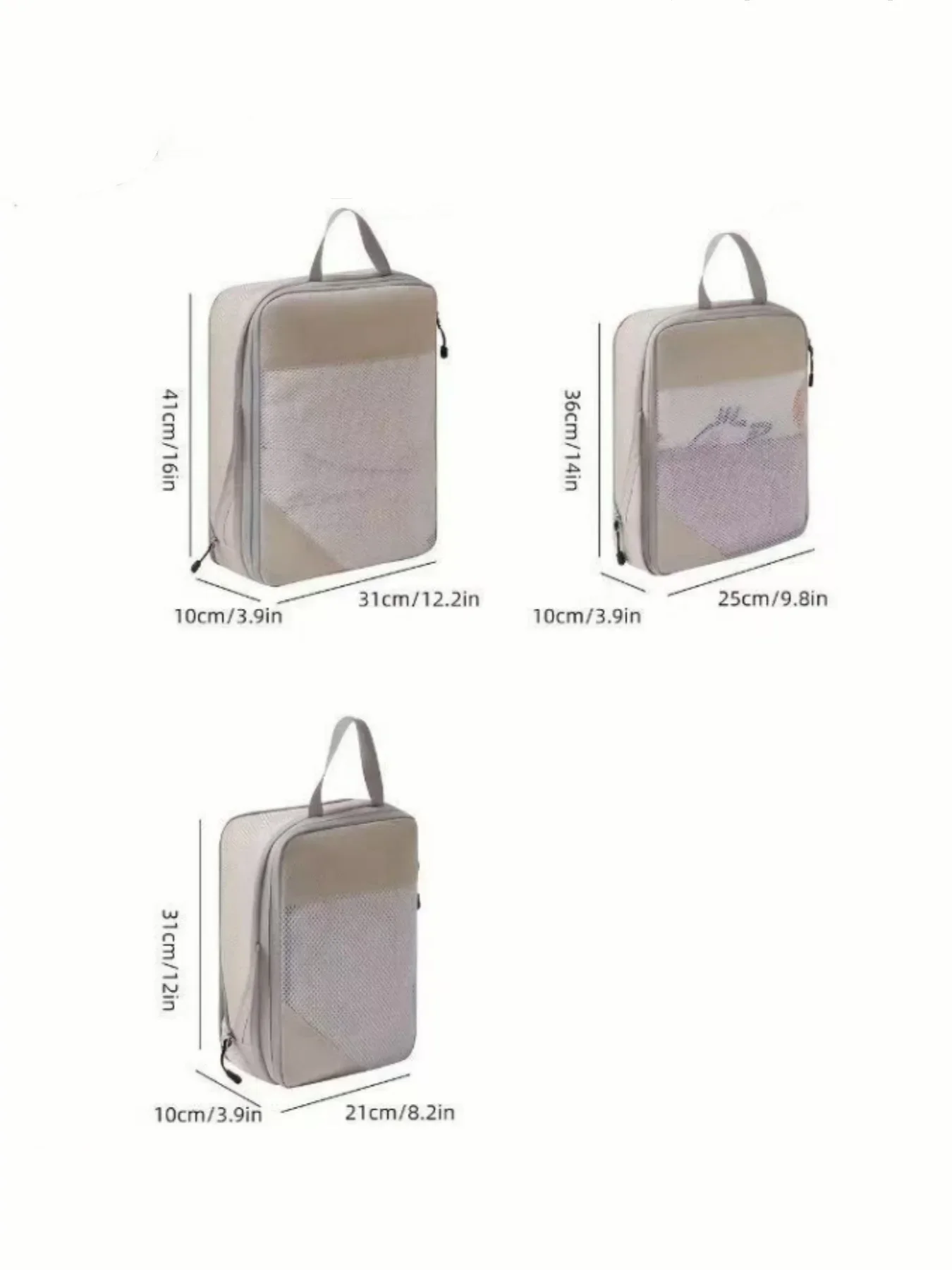 3pcs Travel Compression Bags Clothing Storage Bag Lightweight Travel Organizer Cubes Multifunctional Travel Essentials view 3