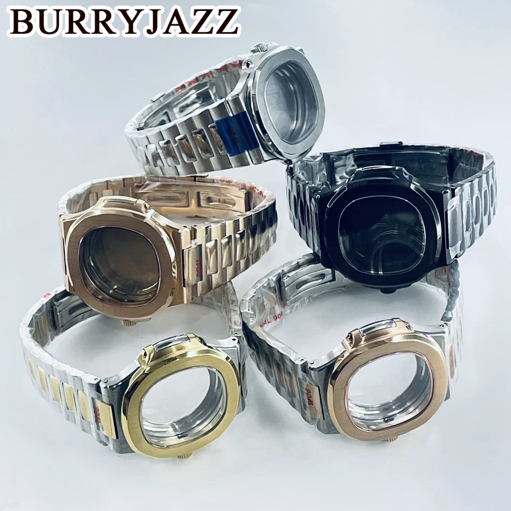 BURRYJAZZ 42mm Parrot Case NH35 NH36 NH34 NH38 NH70 NH72 ETA2824 PT5000 Miyota8215 Watch Case Sapphire Crystal Waterproof