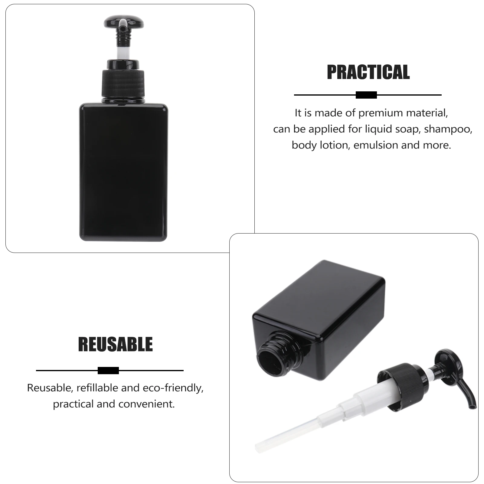 

3 Pcs Body Lotion Bottle Shampoo Dispenser Fashion Matte Liquid with Pump Shower Gel