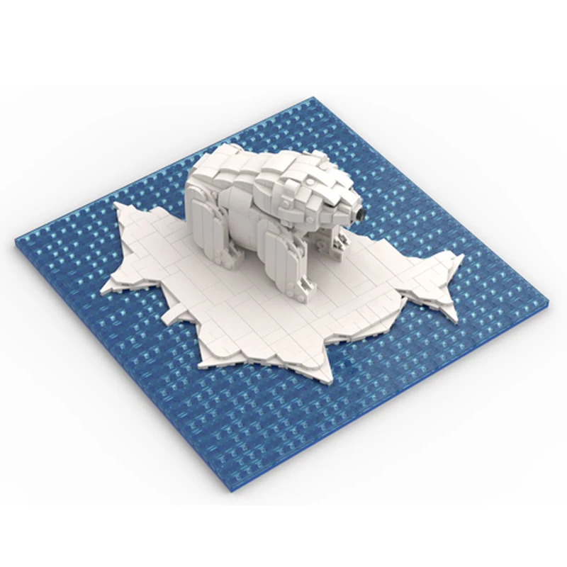 MOC Building Blocks Polar Bear on an Ice Floe Street View Arctic Modle Bricks Architecture Creative ideas Kids Toys Xmas Gifts