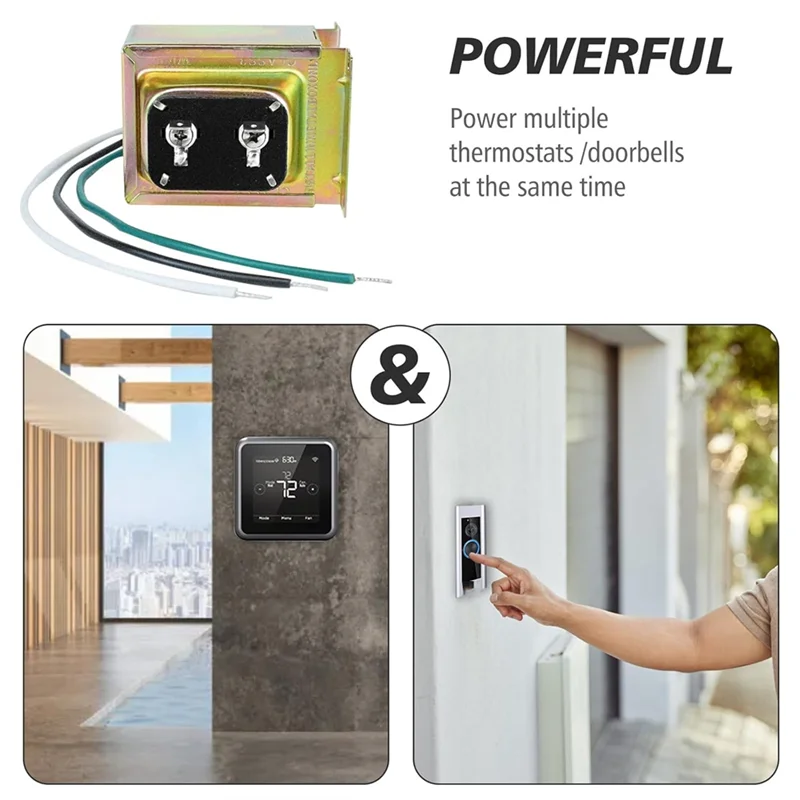 

ABDJ-24-Volt AC 40VA Doorbell Transformer, For Ring Wired Video Doorbell And Thermostats, Hardwired Door Chime Power Supply