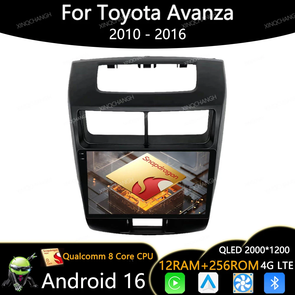 Android 16 Car Radio For Toyota Avanza 2010 2011 2012 2013 2014 2015 2016 Multimedia Video Player 4G WIFI Qualcomm Head Unit BT