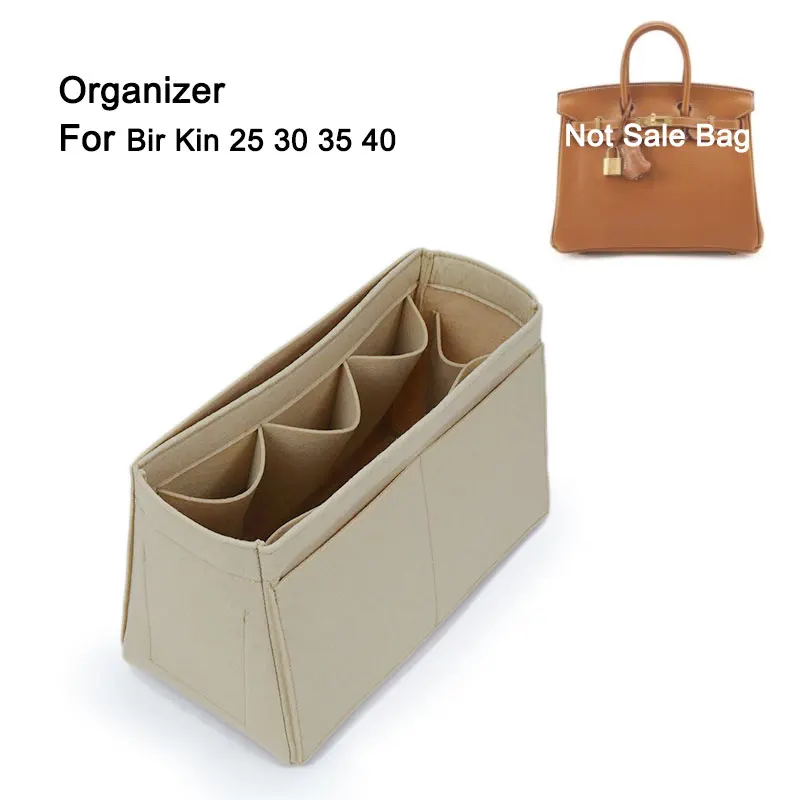 Insert Organizer Fit For H Birkins 25 30 35 40 , Makeup Tote Inner Purse , Women Handbag Tote Liner Shaper