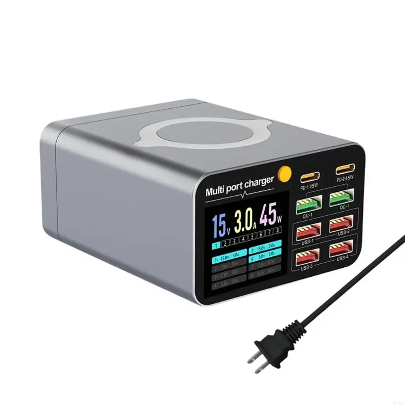 62ka 80W USB Type C مع شاحن سريع الشاحن اللاسلكي لهاتف الكمبيوتر اللوحي المحمول