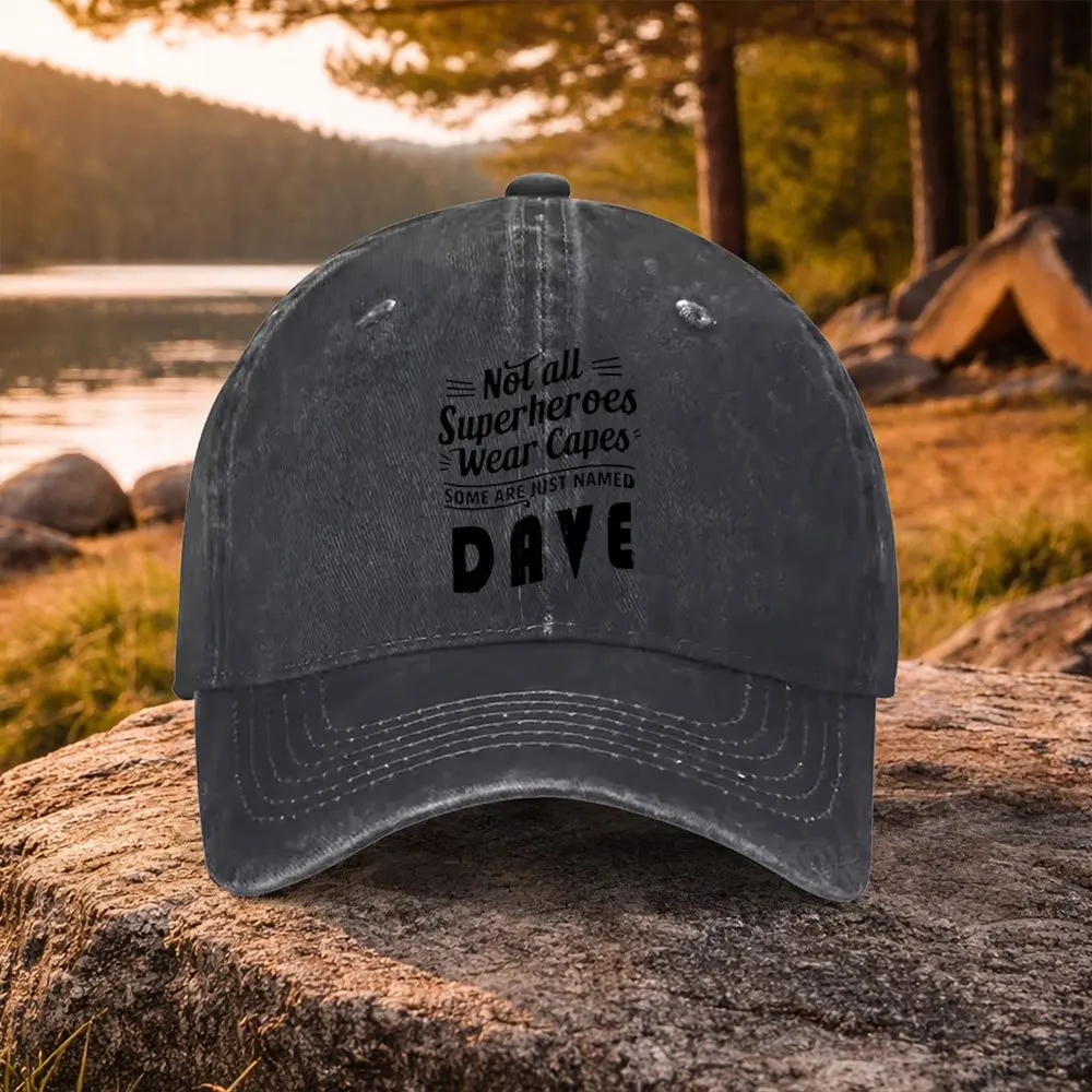 Dave Hero Quote Print Washed Baseball Cap - Lightweight Duckbill Hat Suitable for Golf, Casual Wear & Outdoor, Machine Washable