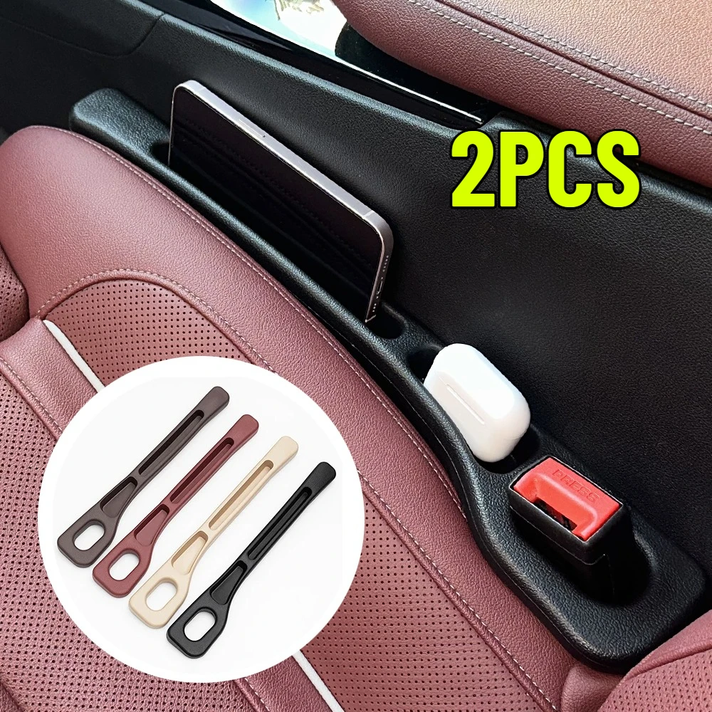 2pcs Car Seat Gap Filler Organizer Universal Fit Sedan SUV Truck Soft Elastic Multi-Pocket Anti-Loss Leakproof Interior Storage​