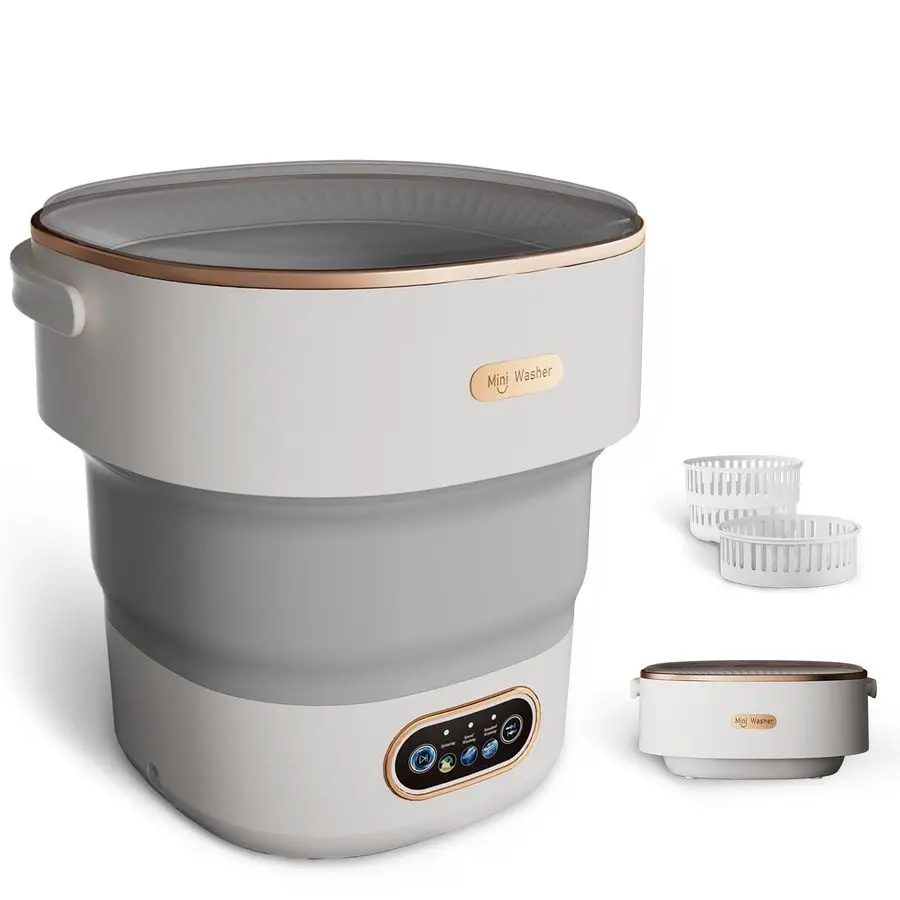 

Laundry Machine 16L Foldable Portable Laundry Machine and Spinner for Baby Clothes, Underwear, Socks Ideal for Travel, Dorms, Ca