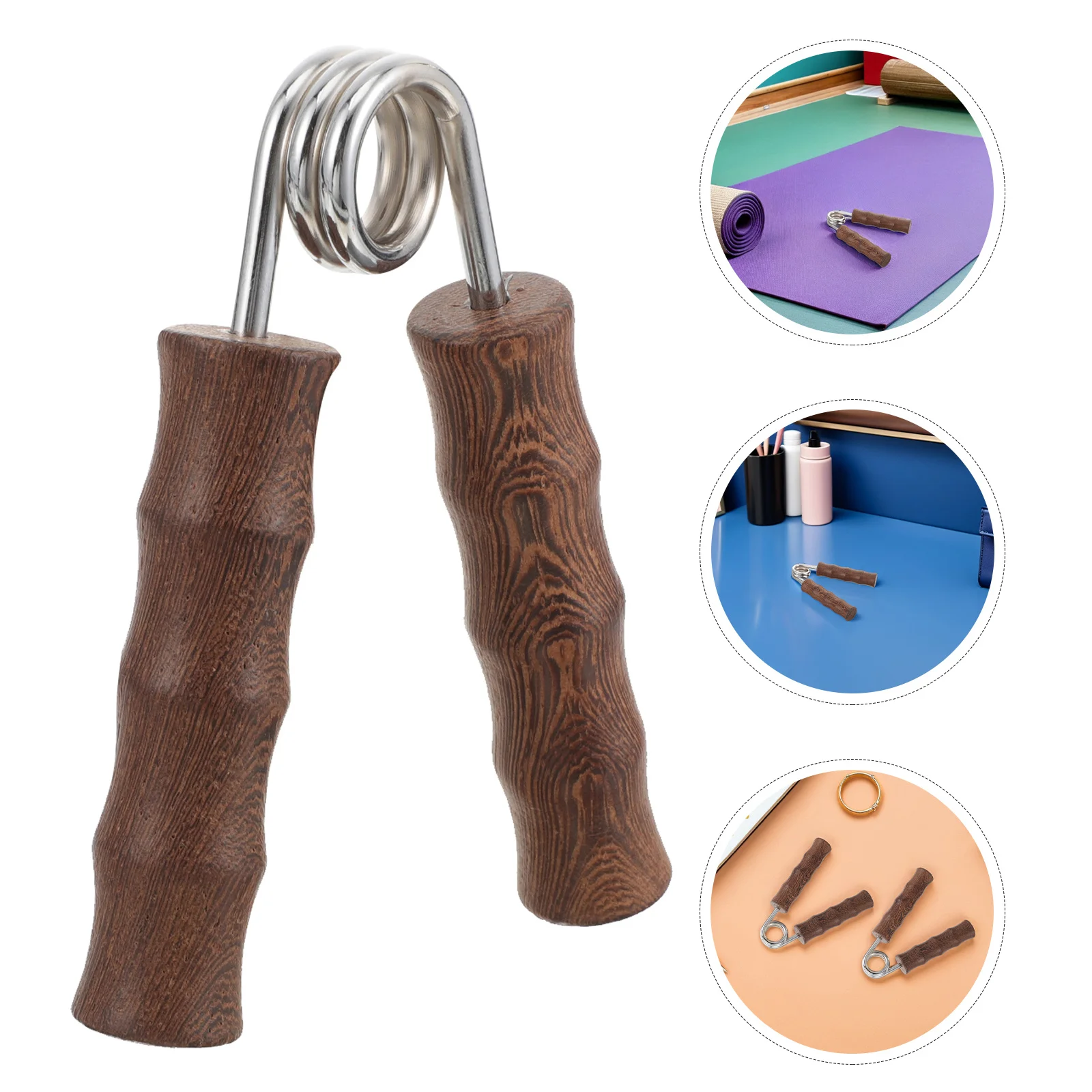 

4Pcs Wooden Hand Grip Strengthener Natural Wood Finger Wrist Trainer Palm Massager for Office Athletes Musicians Strength