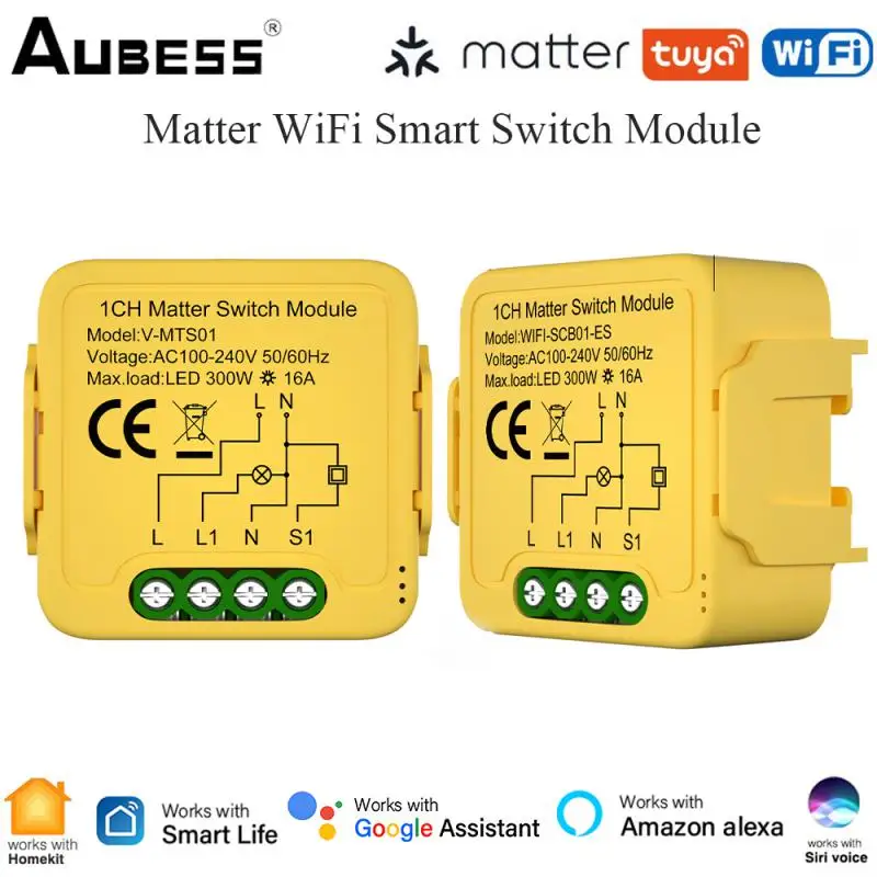 

Matter WiFi Smart Switch Module Smart Home Smart Scenes Homekit Smartthings Smart Life Control Vias Alexa Google Home Siri