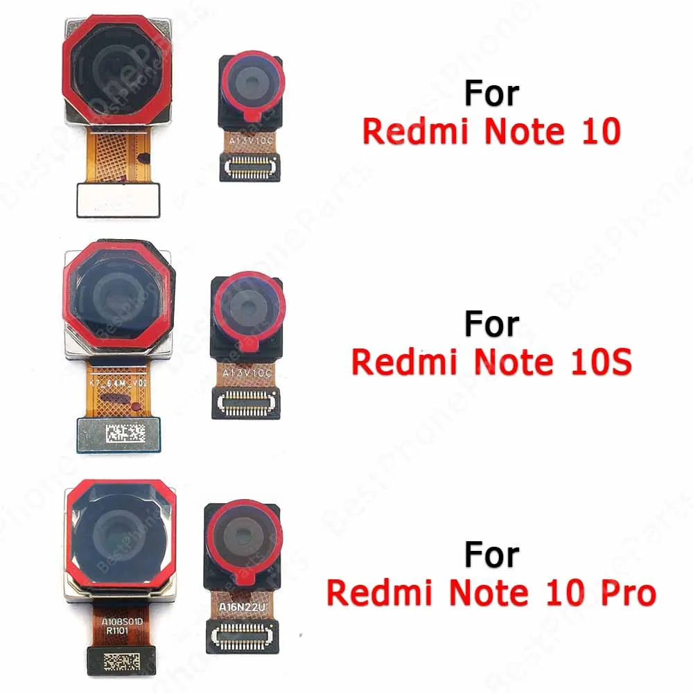 Rear Front Camera For Xiaomi Redmi Note 10 Pro 10S S Facing Back Frontal Selfie Camera Module Replacement Spare Parts