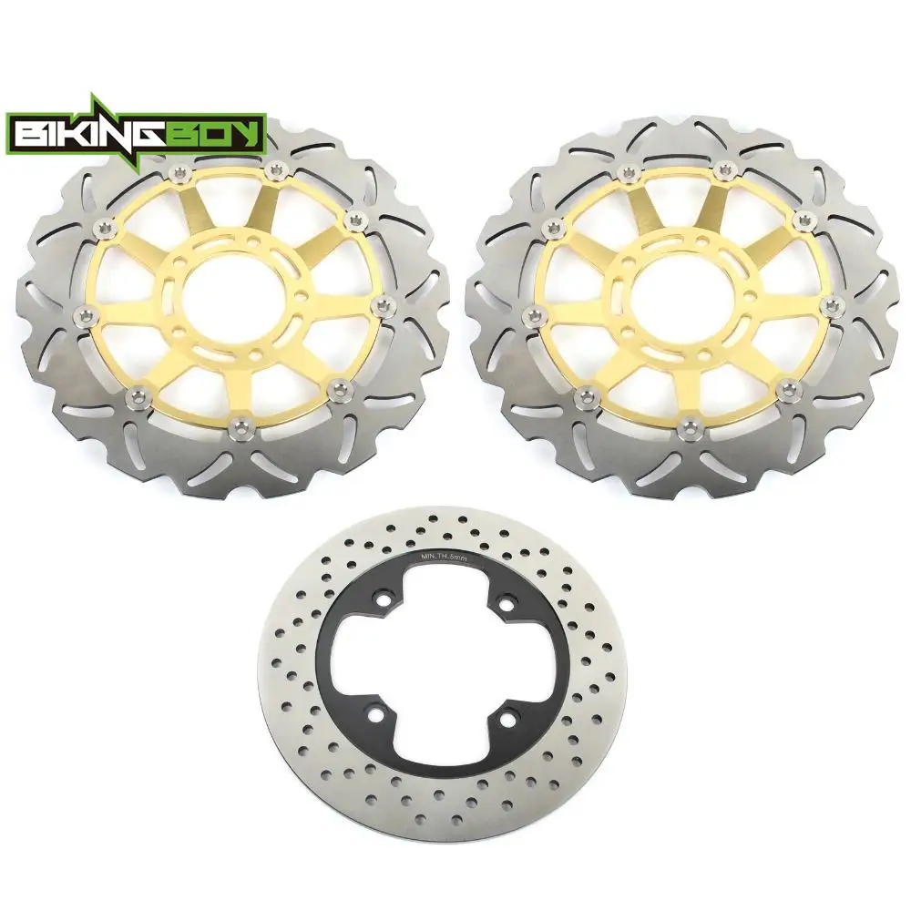 BIKINGBOY Front Rear Brake Disks Discs Rotors For Triumph Tiger 1050 SE 10 11 12 13 Tiger 1050 08-14 09 Stainless 320mm 255mm