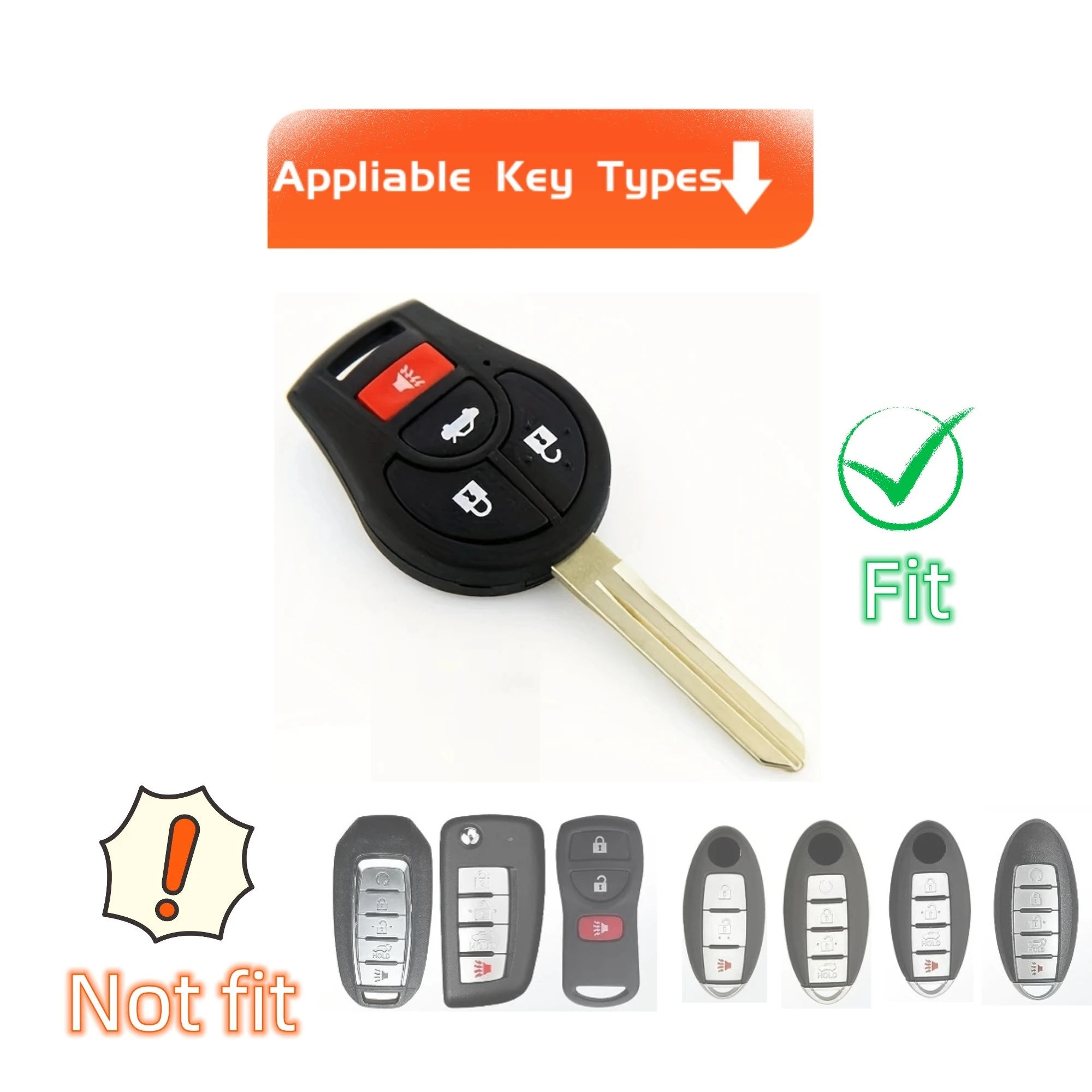 TPU Car Key Case Cover Shell Fob for Nissan Versa Juke Rogue Sentra Titan Armada Cube Frontier NV Infiniti FX35 FX45 Versa Smart