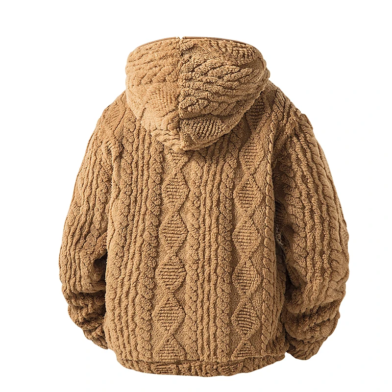 신상 플리스 후드 남성 재킷 겨울 패션 다용도 캐주얼 보온 코트 야외용 솔리드 두꺼운 편안한 스웨터