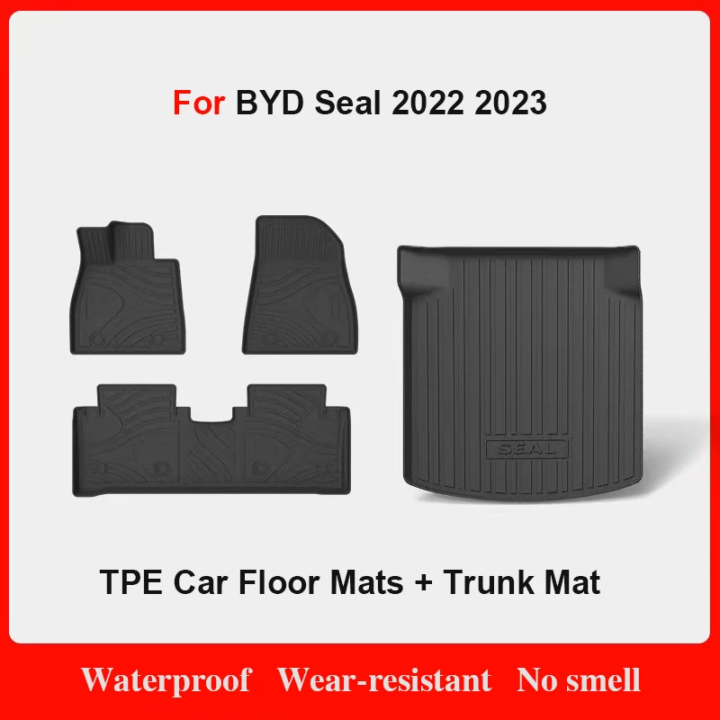 Custom Fit Car Interior Accessories TPE Floor Mat for BYD Seal 2022 2023 Trunk Cargo Mat  for BYD Seal EV Left Hand Drive