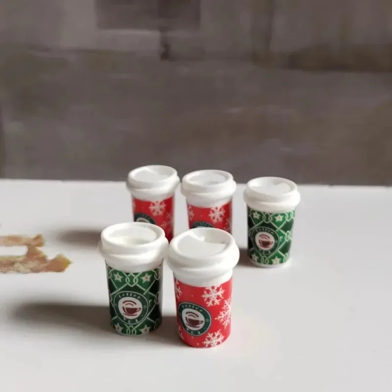 10Pcs Tiny Resin Coffee Cup Figurines Food Props for Micro Landscape & Crafts