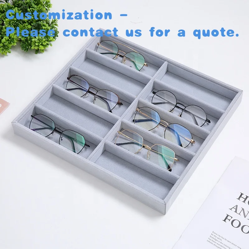 

custom.Sunglasses Organizer Tray 10 12 Slots Glasses Eyeglasses Display Box Watches Jewelry