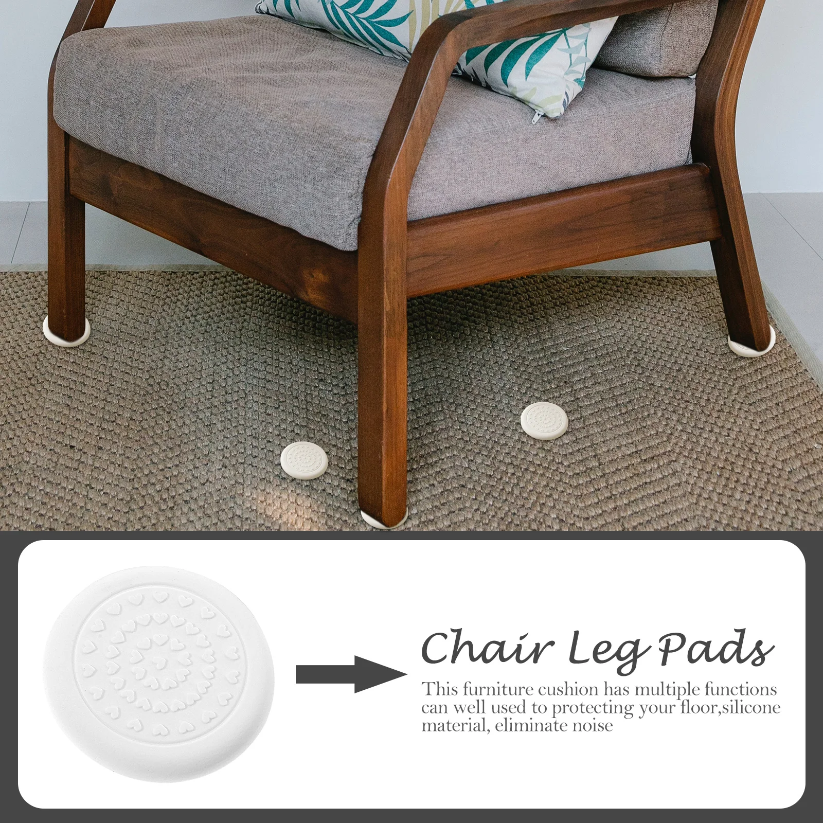 

12Pcs Anti-Skid Silicone Floor Protectors Heavy Duty Non-Slip Chair Table Feet Pads Waterproof Furniture Gliders for Hardwood