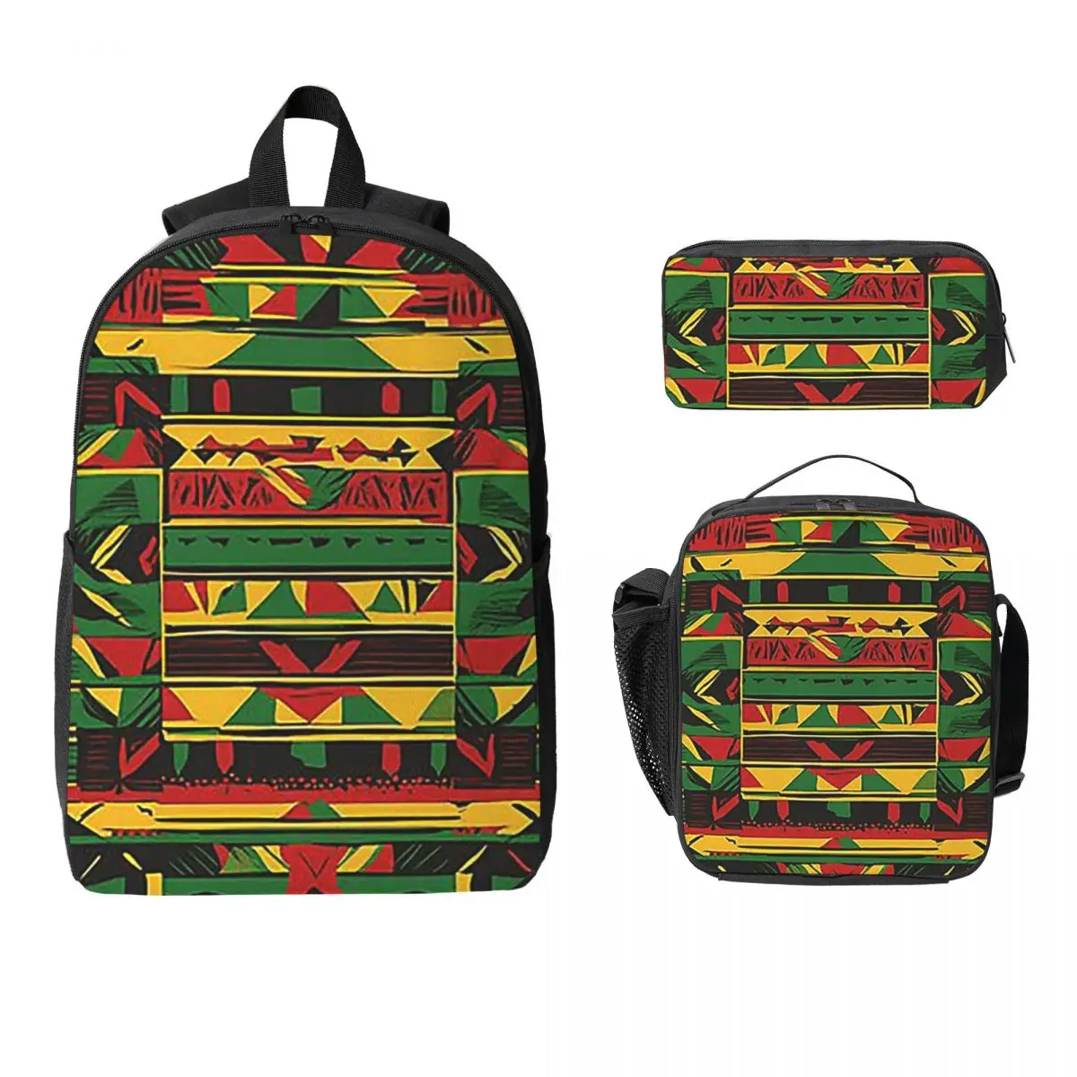 

Modern Rasta Patterns For Apparel Backpack Student BookBag School Bag Laptop Shoulder Bags 3ps Insulated Lunch Bag Pencil Case