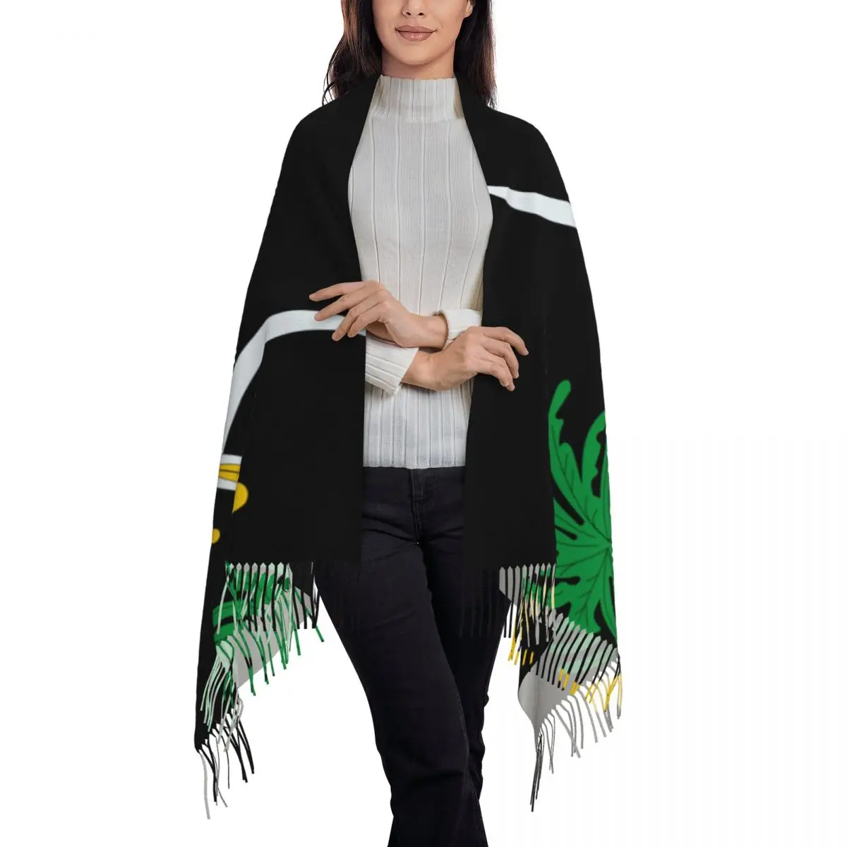 Kingdom Of Saudi Arabia Women\'s Tassel Shawl Scarf Fashion Scarf