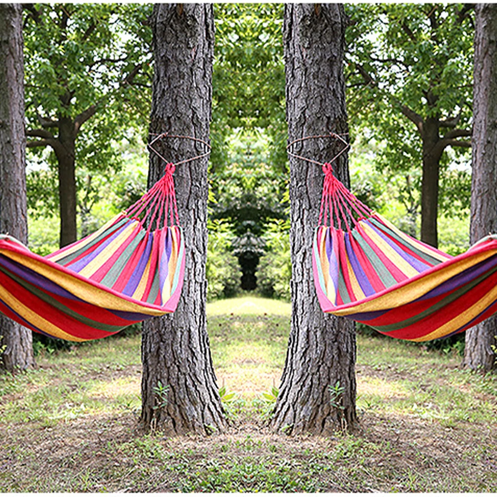 

Striped Outdoor Camping Canvas Swing Hanging Chair Lightweight Strong Bearing Comfortable Easy Assemble For Hiking Hunting