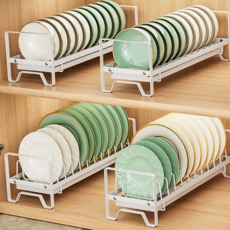 Efficient Dish Drying Rack Practical Dish Draining Shelf Functional Iron Wire Dish Drainer Tablewares Organizer