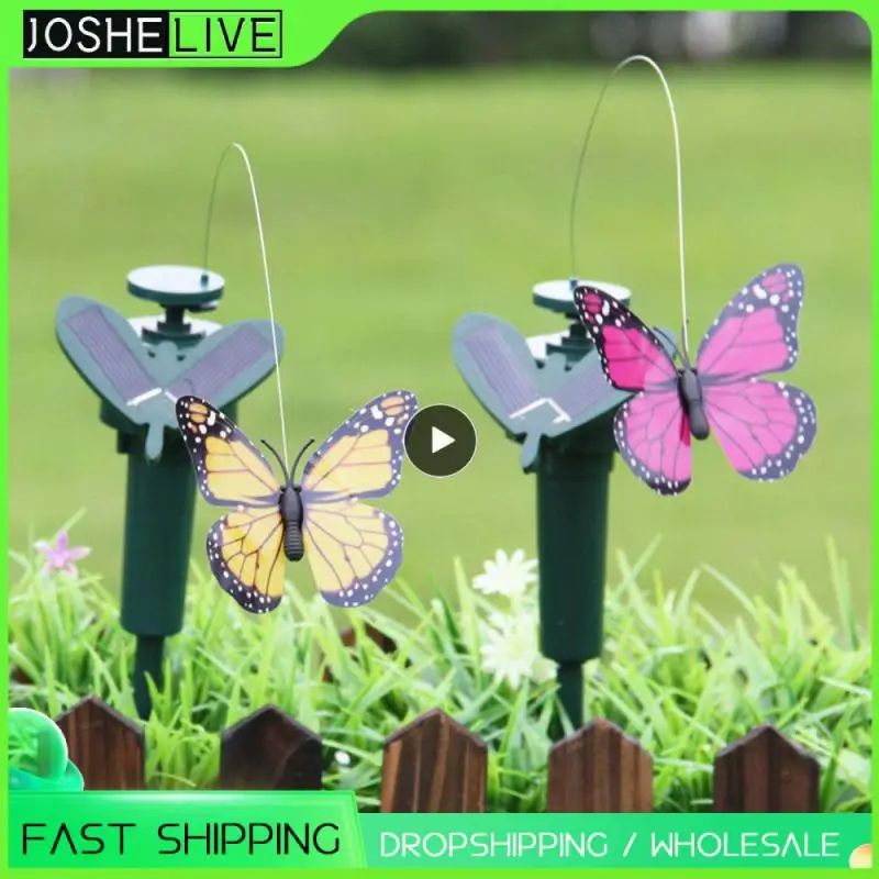 

Beautiful Vibration Solar Power Dancing Flying Fluttering Butterflies Hummingbird Sunflower Outdoor Yard Gardening Decoration