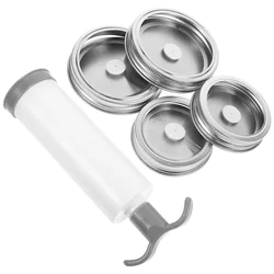 Wide Mouth Vacuum Preservation Lid Jar Vacuum Sealer Kit Canning Supplies Stainless Steel Seal Cover Jar Storage Box