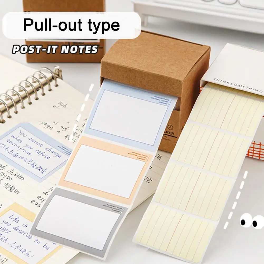 Pulling Type Sticky Note 250 Sheets Sticky Note Roll for School Office Supplies Peelable Pulling Type Self-adhesive Memo Pad