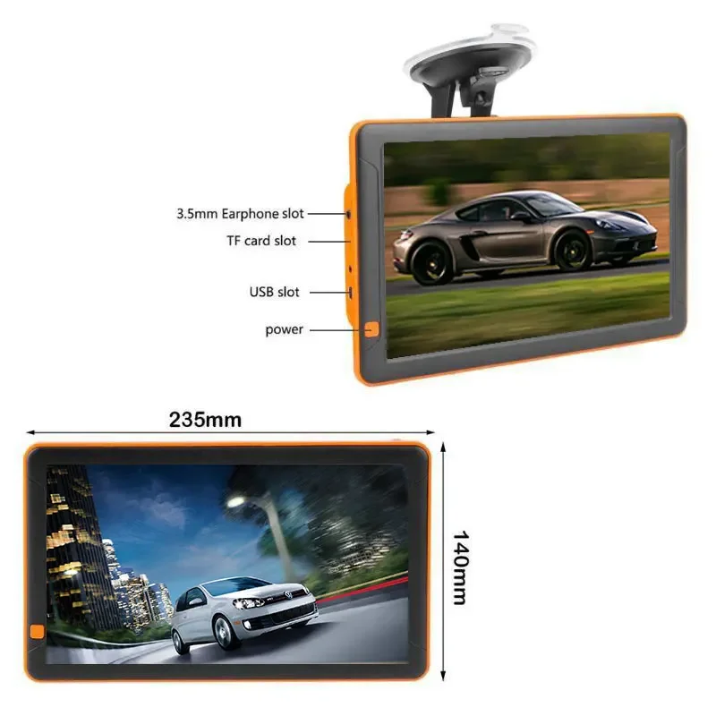 Navegador GPS portátil de 9 pulgadas HD 1080P DVR grabadora de conducción todo en uno para fabricante de camiones