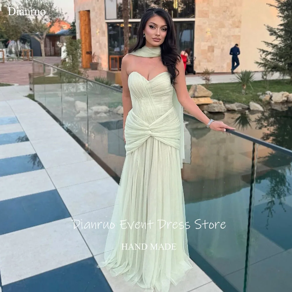 

Dianruo Ленты Бледно-зеленое вечернее платье трапециевидной формы из тюля Vestidos De Noche Милая без рукавов Vestidos De Xv Años по индивидуальному заказу