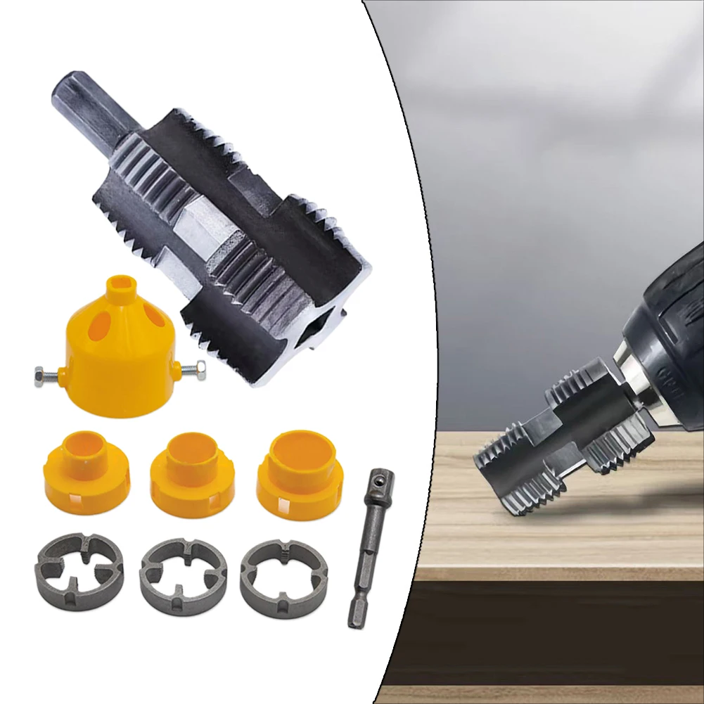 1set PVC Rohr Einfädler Kit 4-Punkt 6-Punkt PPR Wasser Rohr Innengewinde Öffner Rohr Einfädler Rohr runde Sterben Elektrische Loch Öffnen