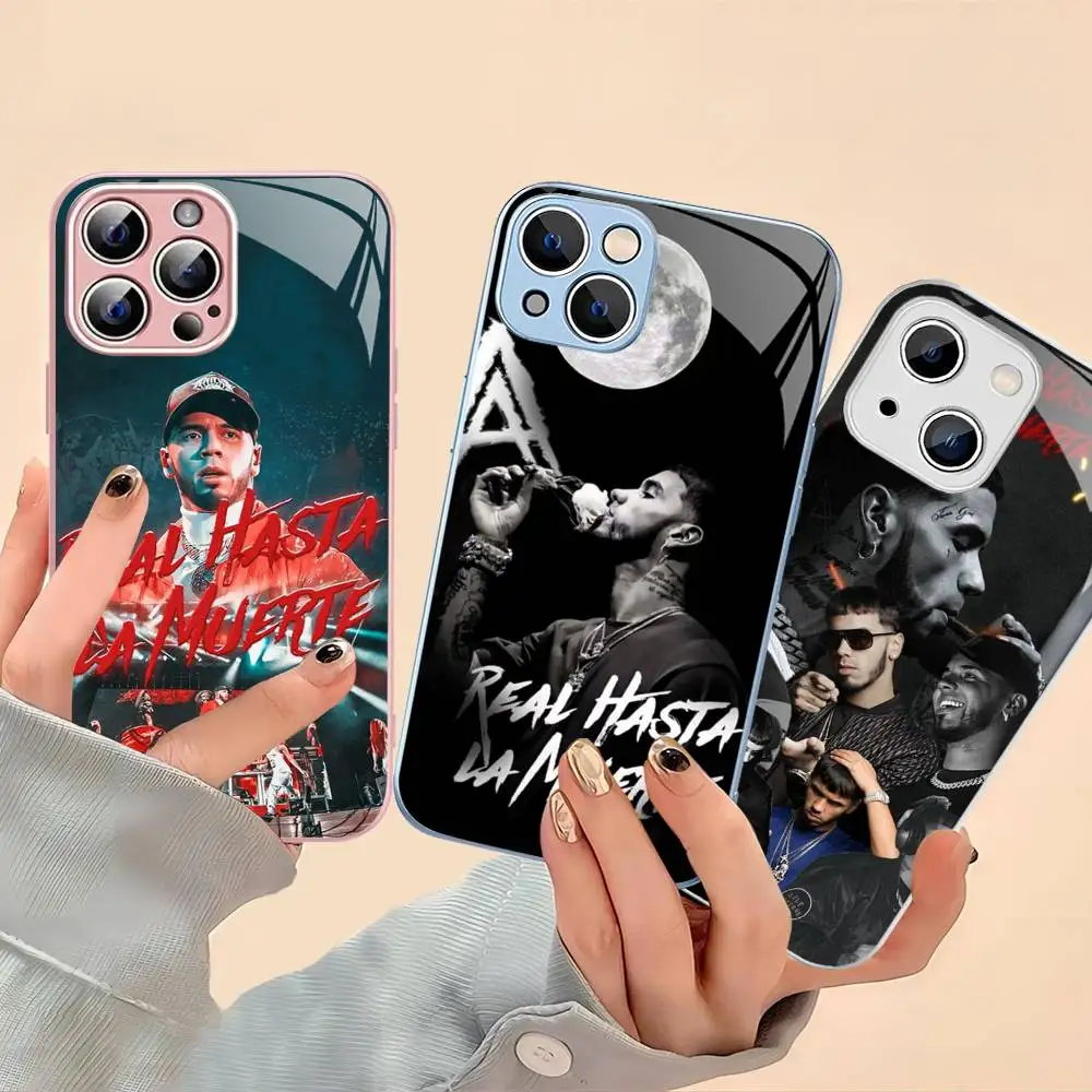Anuel AA Real Hasta La Muerte Tempered Glass For Iphone 14 13 12 11 Pro Mini XS MAX 14Plus X XS XR Cover