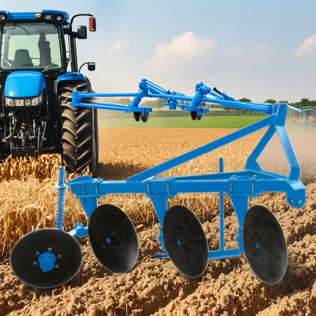 【Hot】3 to 4 Disc Mounted Plough for 50 to 80HP Tractor 28 Inch Notched Disc Blades 35cm Plowing Depth Heavy Duty