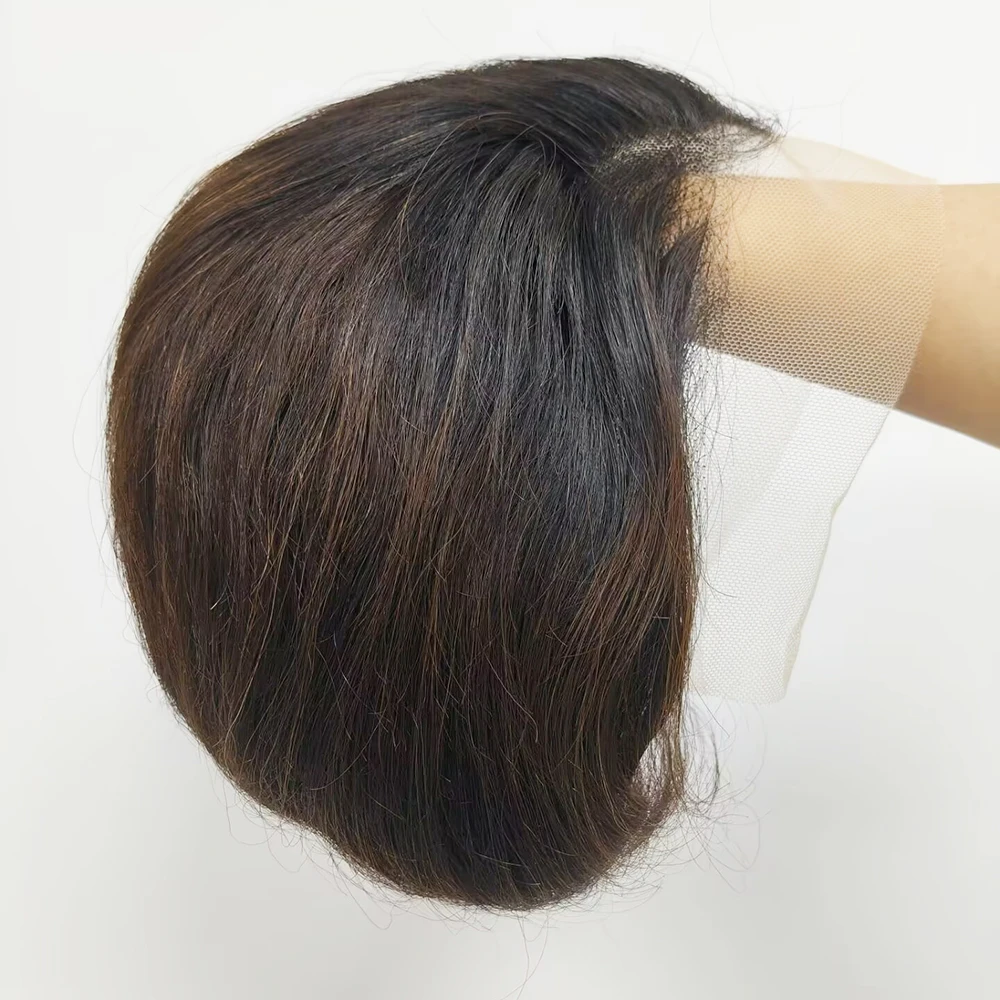 Парик T1B/4 Pixie Cut с кружевной передней частью для женщин, короткий, 13x4, из натуральных волос, прямой, 180% плотности, UGo
