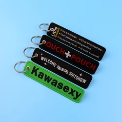 Kawasexy Keychain for Cars Backpack Key Holders Fashion Embroidery Keyrings Key Tag Jet Tag Accessories 1pc