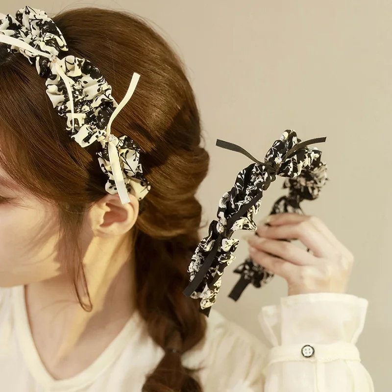 

Богемная повязка на голову с цветочным принтом и лентой — новинка лета для женщин с высоким хвостом и увеличением объема, заколки для волос в стиле бохо