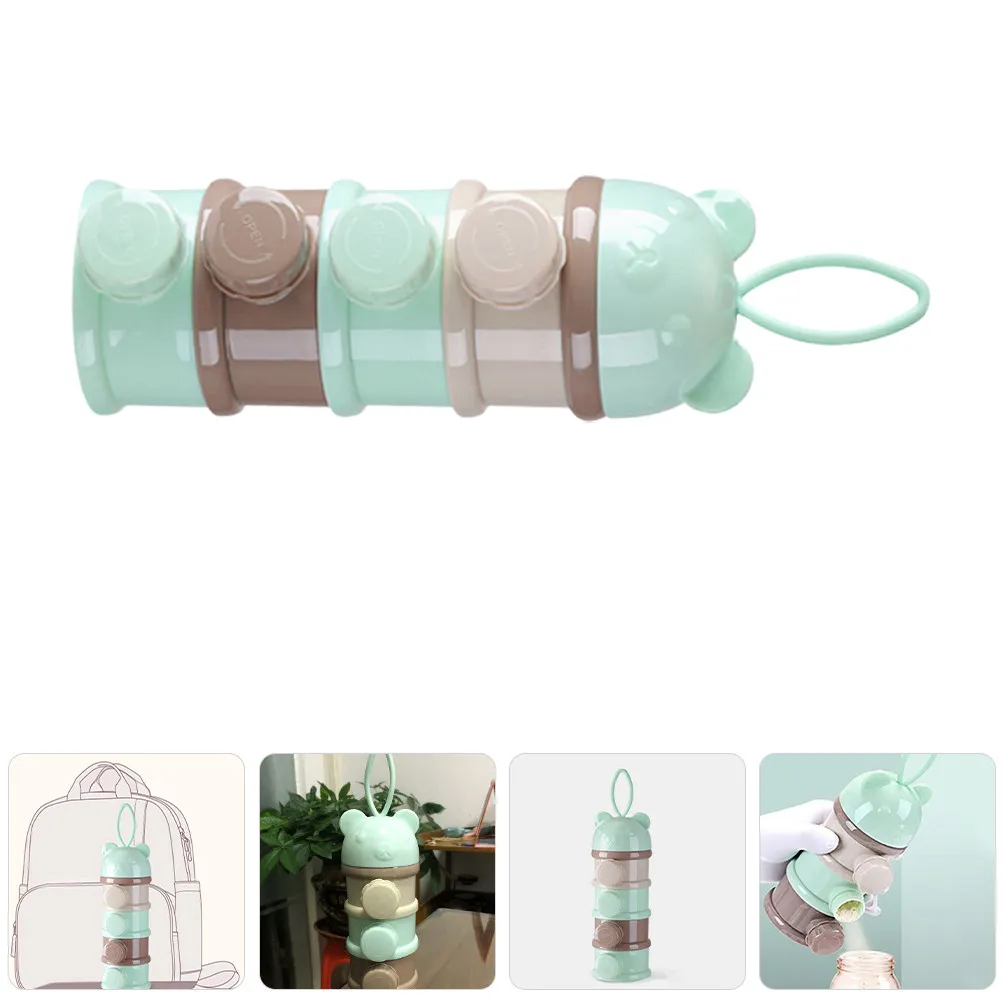 

2Pcs Formula Dispenser Milk Powder Container Portable Stackable Snack Storage Box Non-Spill Travel Powder Container for Kids