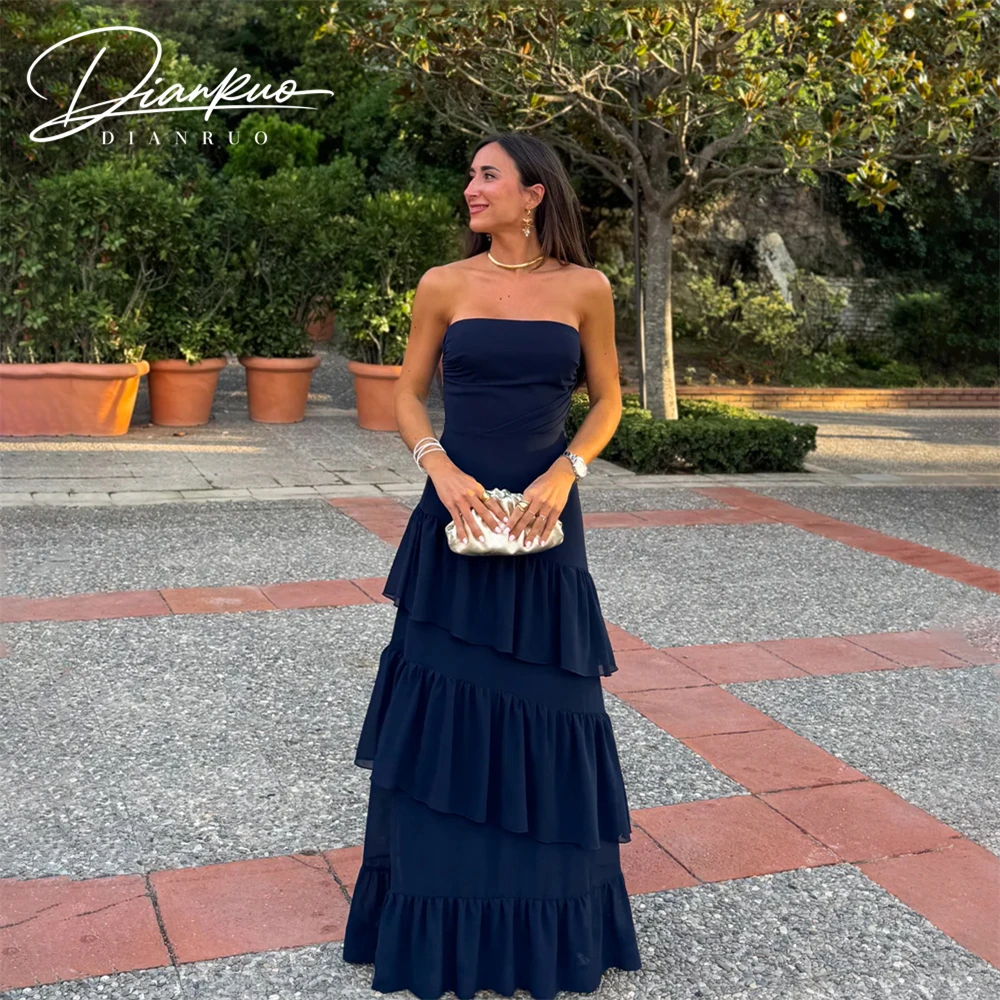 

Customized Women's Elegant Evening Dresses for Special Occasions A-Line Off The Shoulder Layered Formula Luxury Prom Dresses